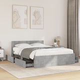 Bed Frame with Headboard without Mattress Concrete Grey 120x190 cm Small Double 3295607