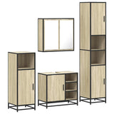 4 Piece Bathroom Furniture Set Sonoma Oak Engineered Wood 3301206