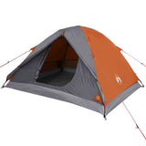 ZNTS Camping Tent Dome 3-Person Grey and Orange Waterproof 94411