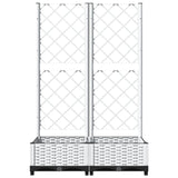 Garden Planter with Trellis White 80x40x121.5 cm PP 153281