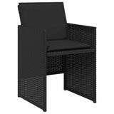 Garden Dining Set 5 pcs Black Poly Rattan 3380595