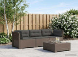 3-Seater Garden Sofa with Cushions Rattan Look PP Light Grey 3443847