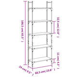 Bookshelf 5-Tier Brown Oak 60.5x24x166.5 cm Engineered Wood 838867