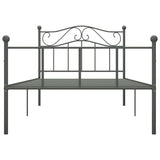 284531 Bed Frame without Mattress Grey Metal 100x200 cm