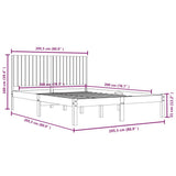 Bed Frame without Mattress White 200x200 cm Solid Wood Pine 3104434