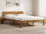Double Bed Frame with Headboard ROSTOCK Natural 120 x 190 cm 903402