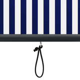 Outdoor Roller Blind 60x250 cm Blue and White 145943