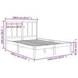 Bed Frame without Mattress 135x190 cm Double Solid Wood Pine 3105705
