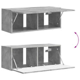 TV Cabinet Set Wall-mounted 3 pcs Concrete Grey Engineered Wood 3408982