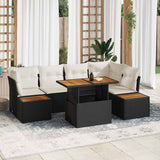 Garden Sofa Set with Storage 10 pcs Black Poly rattan 3358836