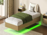 Modern Floating Bed with Recessed Detailing & Headboard, Fitted with LED Ambient Lighting, Robust W5510P517483