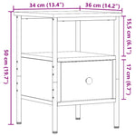 ZNTS Bedside Cabinets 2 pcs Artisan Oak 34x36x50 cm Engineered Wood 857265