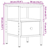 ZNTS Bedside Cabinets 2 pcs Artisan Oak 34x36x50 cm Engineered Wood 857265