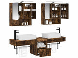 Bathroom Cabinet Set 5 pcs Smoked Oak 50 x 14.5 x 70 cm 3406323