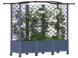 Raised Bed with Trellis and Roof Grey 163 x 40 x 144 cm PP 3423110