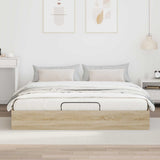 Ottoman Bed Frame Sonoma Oak 203 x 180 x 25 cm Engineered Wood 3409207