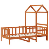 Day Bed Set 2 pcs Wax Brown Solid Pine Wood 3422714