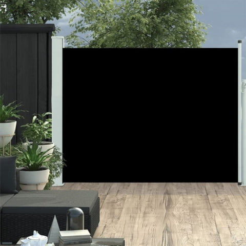 ZNTS Patio Retractable Side Awning 140x500 cm Black 48394