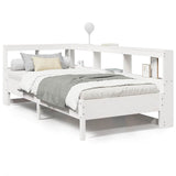 Bookcase Bed without Mattress White 90x190 cm Solid Wood Pine 3324443