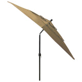 3-Tier Garden Parasol with Aluminium Pole Taupe 2.5x2.5 m 313839