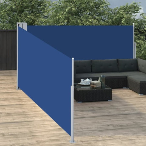 Retractable Side Awning Blue 100x1000 cm 48476