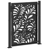 Garden Gate Black 100x125 cm Steel Wave Design 4100970