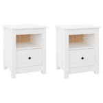 ZNTS Bedside Cabinets 2 pcs White 40x35x49 cm Solid Wood Pine 813712