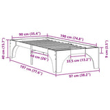 Bed Frame White 90 x 190 cm Solid Pine Wood 873011