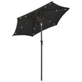 Garden Parasol with LED Lights Black 200x211 cm Aluminium 313563