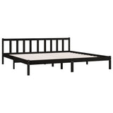 ZNTS 810106 Bed Frame without Mattress Black Solid Wood 200x200 cm