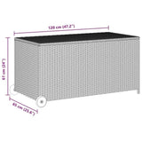 Garden Storage Box Light Grey 120x65x61 cm Poly Rattan 310090