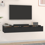 Wall Cabinets 2 pcs Black 68x30x20 cm Engineered Wood 3115893