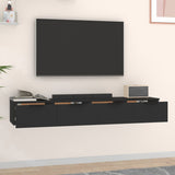 Wall Cabinets 2 pcs Black 68x30x20 cm Engineered Wood 3115893