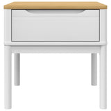 Lamp Table FLORO White 55x55x54 cm Solid Wood Pine 374027