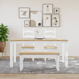 ZNTS Dining Table Panama White 160x80x75 cm Solid Wood Pine 4005707