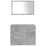 4 Piece Bathroom Furniture Set Concrete Grey Engineered Wood 3324902