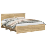 Bed Frame Sonoma Oak 180 x 200 cm Engineered Wood 3408825