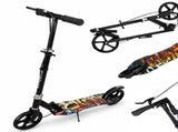 Teen Scooter Foldable Black PP PU Metal Adjustable 88-103cm Rear Brake ABS 20cm 87521517