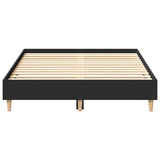 Bed Frame No Mattress Black 135x190 cm Double Engineered Wood 861067