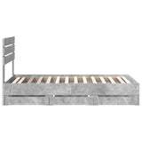 Bed Frame with Drawer Concrete Grey 100 x 200 cm Engineer Wood 3411526