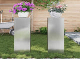Plant Stand 2 pcs Silver 24 x 24 x 75 cm Galvanised steel 865825