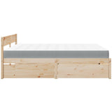 Bed with Drawers and Mattress 180x200 cm Super King Solid Wood Pine 3281889