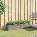 ZNTS Garden Planters with 2 Pots 2 pcs Grey 72x30x32 cm Poly Rattan 3210530