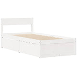 Bed Frame without Mattress White 90x190 cm Single Solid Wood Pine 846805
