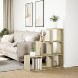 Room Divider Bookcase 3-Tier Sonoma Oak 99x29x99 cm Engineered Wood 857960