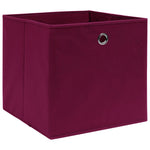 ZNTS Storage Boxes 10 pcs Dark Red 32x32x32 cm Fabric 288343