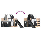 Bunk Bed without Mattress with Slide White and Black 90x200 cm 3284134