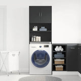 Washing Machine Cabinet Black 64x24x190 cm Engineered Wood 862390