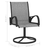 Garden Chair Set of 2 Grey Textilene, Powder-Coated Steel Medium 312167