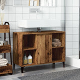 Sink Cabinet Old Wood 80x33x60 cm Engineered Wood 857135